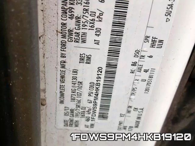 1FDWS9PM4HKB19120 фото 2