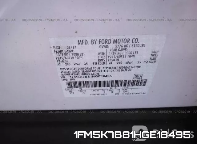 1FM5K7B81HGE18495 фото 10