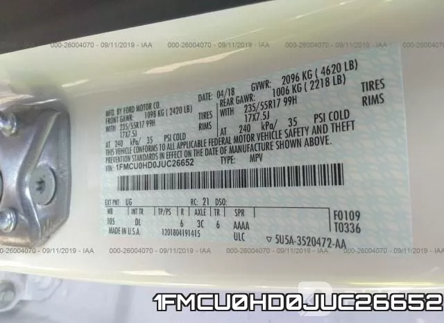 1FMCU0HD0JUC26652 фото 10