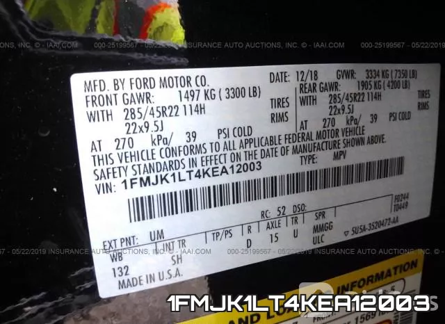 1FMJK1LT4KEA12003 фото 10