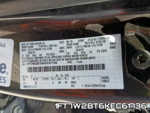 1FT7W2BT6KEC61736 фото 2