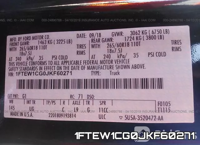 1FTEW1CG0JKF60271 фото 10