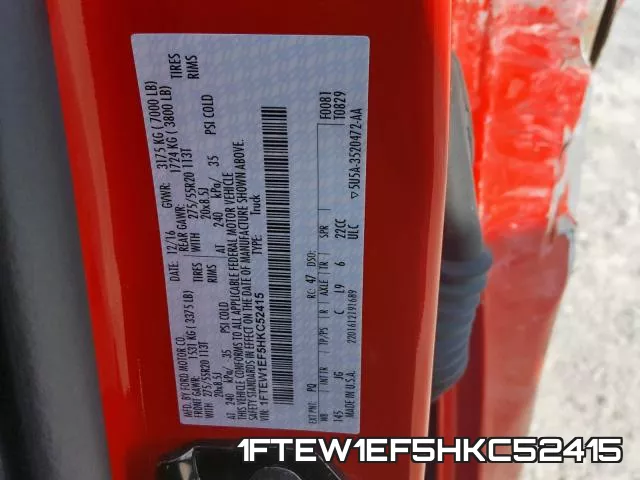 1FTEW1EF5HKC52415 фото 2