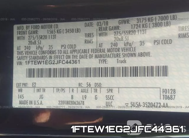 1FTEW1EG2JFC44361 фото 10