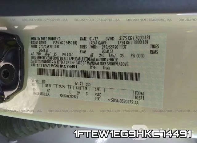 1FTEW1EG9HKC74491 фото 10