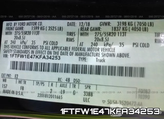 1FTFW1E47KFA34253 фото 10