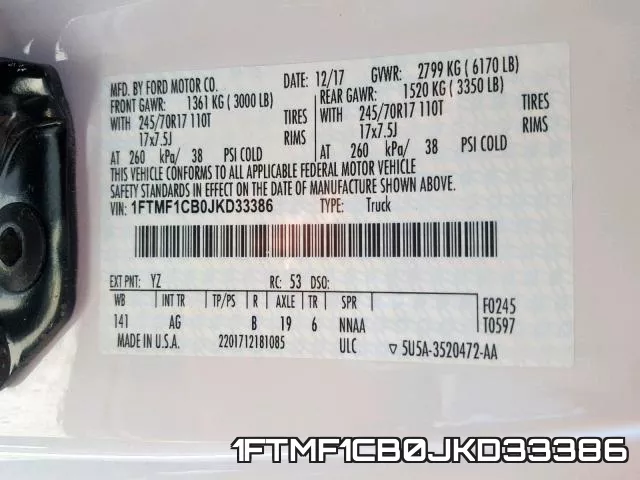 1FTMF1CB0JKD33386 фото 2