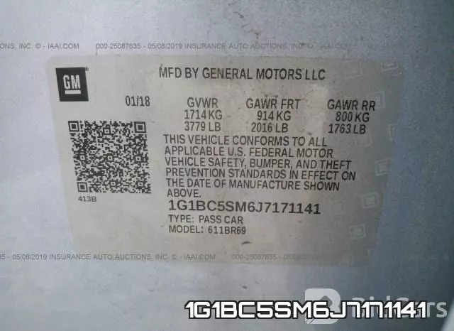 1G1BC5SM6J7171141 фото 10