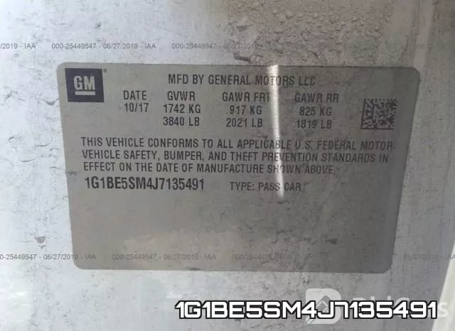 1G1BE5SM4J7135491 фото 10