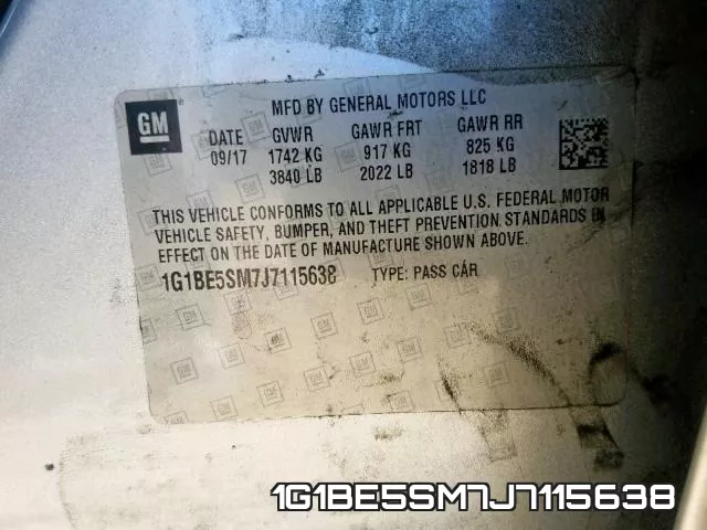 1G1BE5SM7J7115638 фото 2
