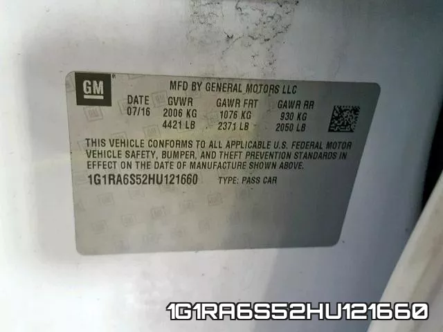 1G1RA6S52HU121660 фото 2
