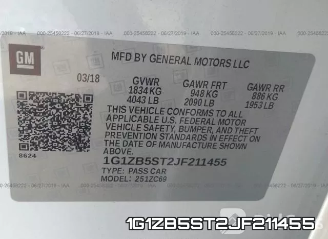 1G1ZB5ST2JF211455 фото 10