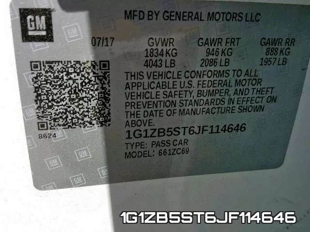 1G1ZB5ST6JF114646 фото 2