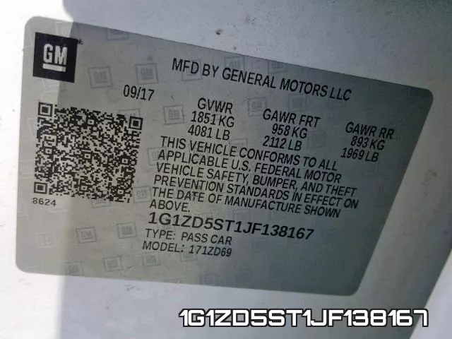 1G1ZD5ST1JF138167 фото 2