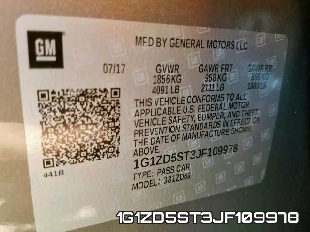 1G1ZD5ST3JF109978 фото 2