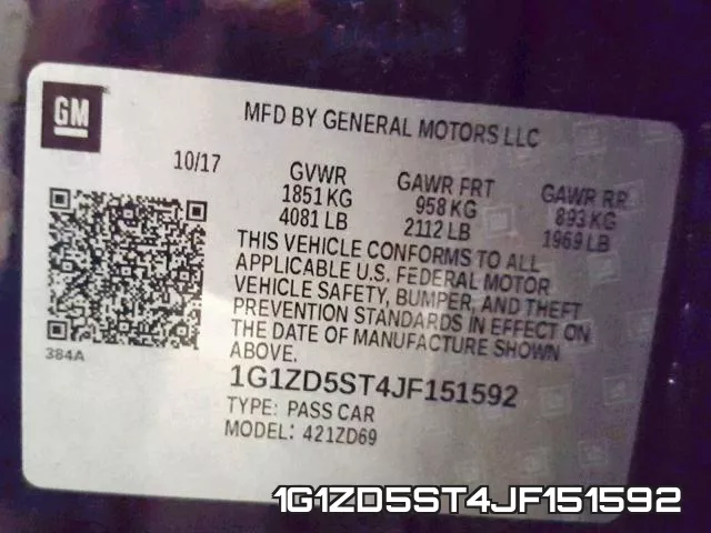 1G1ZD5ST4JF151592 фото 2