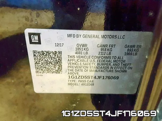 1G1ZD5ST4JF176069 фото 2