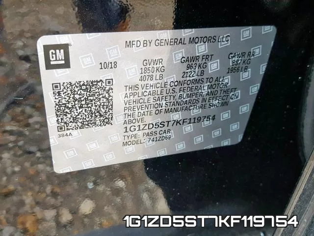 1G1ZD5ST7KF119754 фото 2