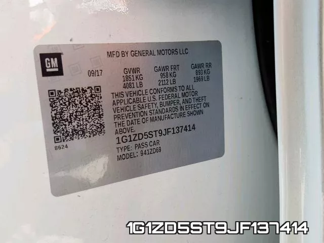 1G1ZD5ST9JF137414 фото 2