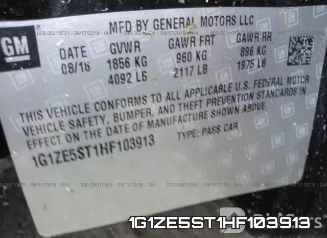 1G1ZE5ST1HF103913 фото 10