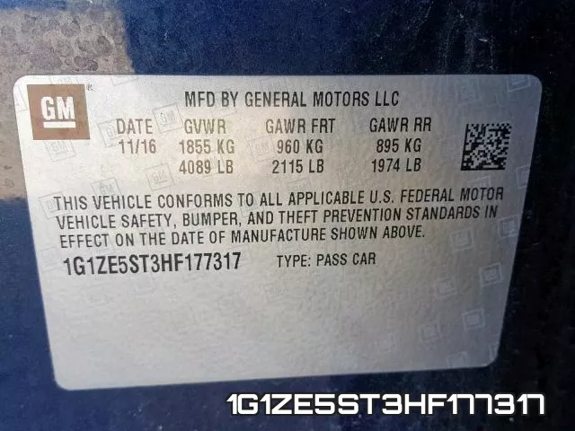 1G1ZE5ST3HF177317 фото 2