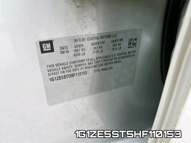 1G1ZE5ST5HF110153 фото 2