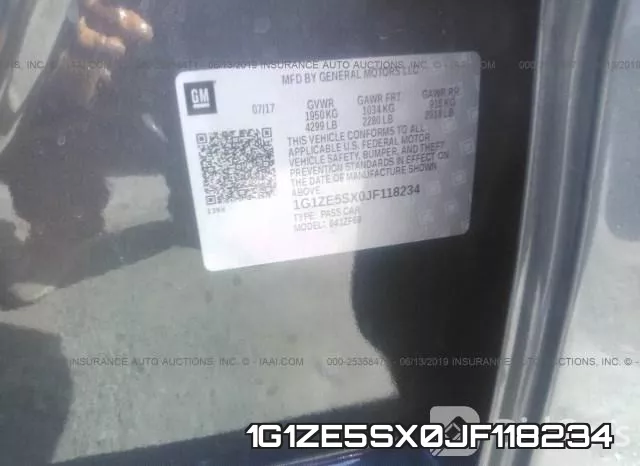 1G1ZE5SX0JF118234 фото 10