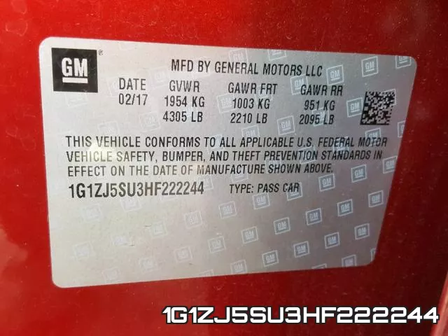 1G1ZJ5SU3HF222244 фото 2