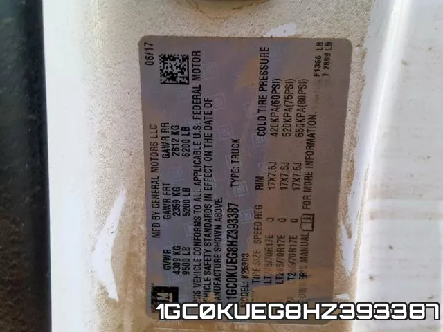 1GC0KUEG8HZ393387 фото 2