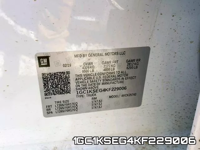 1GC1KSEG4KF229006 фото 2