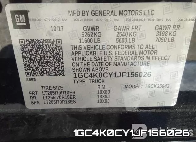 1GC4K0CY1JF156026 фото 10
