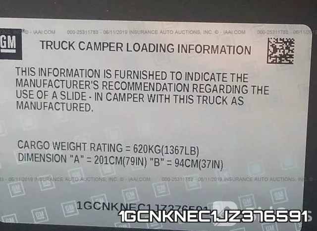 1GCNKNEC1JZ376591 фото 10
