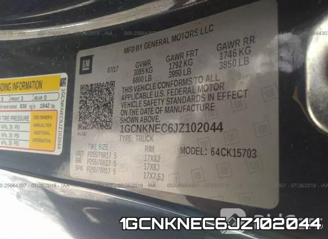 1GCNKNEC6JZ102044 фото 10