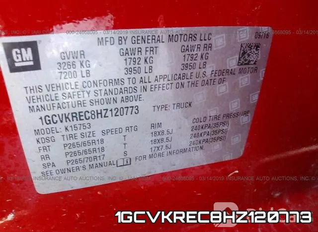 1GCVKREC8HZ120773 фото 10