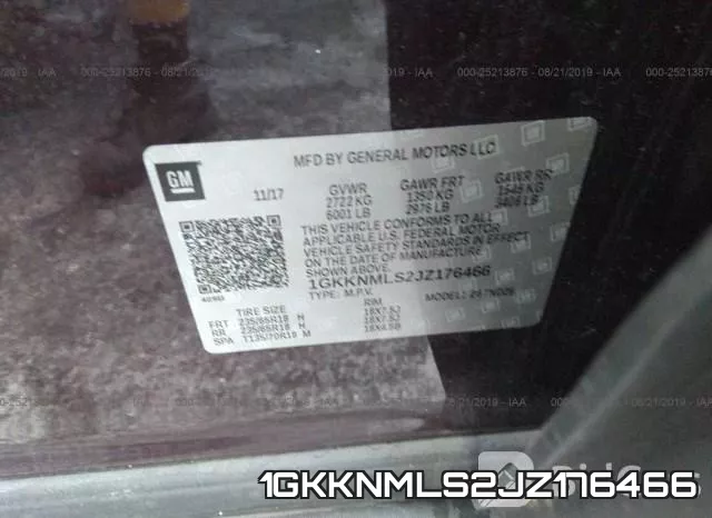 1GKKNMLS2JZ176466 фото 10