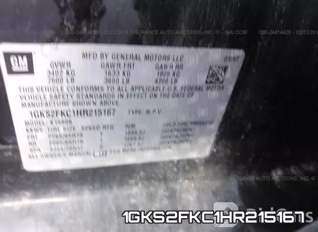 1GKS2FKC1HR215167 фото 10