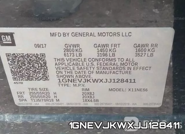 1GNEVJKWXJJ128411 фото 10