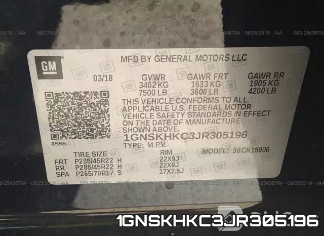1GNSKHKC3JR305196 фото 10