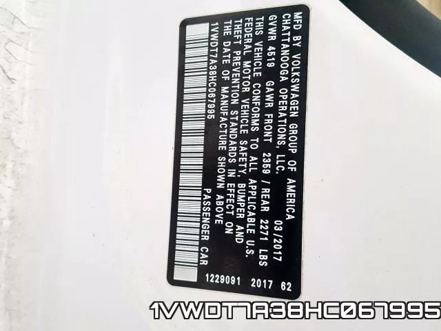 1VWDT7A38HC067995 фото 2