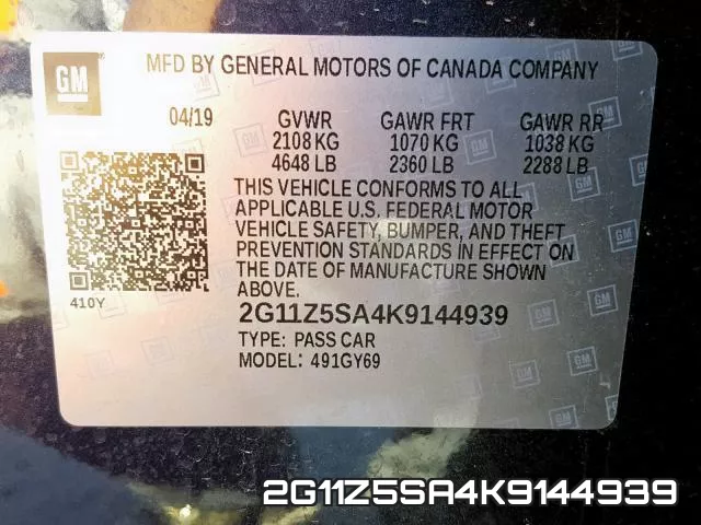 2G11Z5SA4K9144939 фото 2