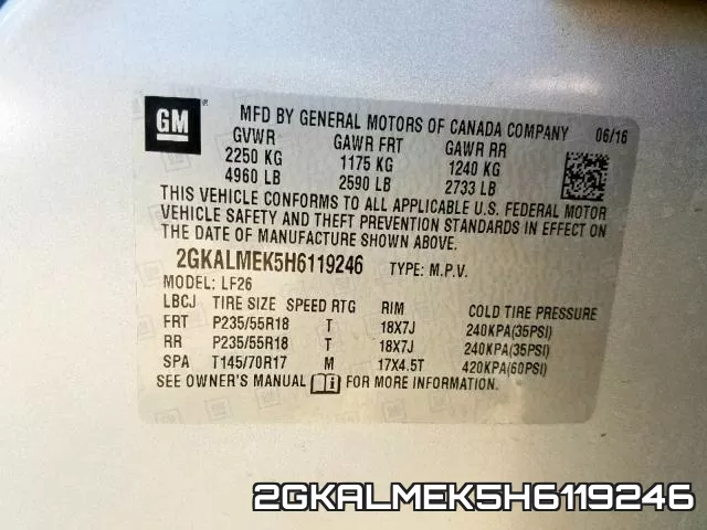 2GKALMEK5H6119246 фото 2