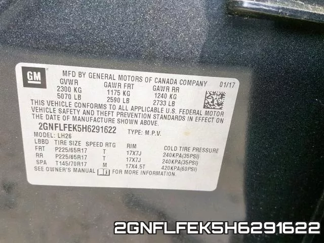 2GNFLFEK5H6291622 фото 2