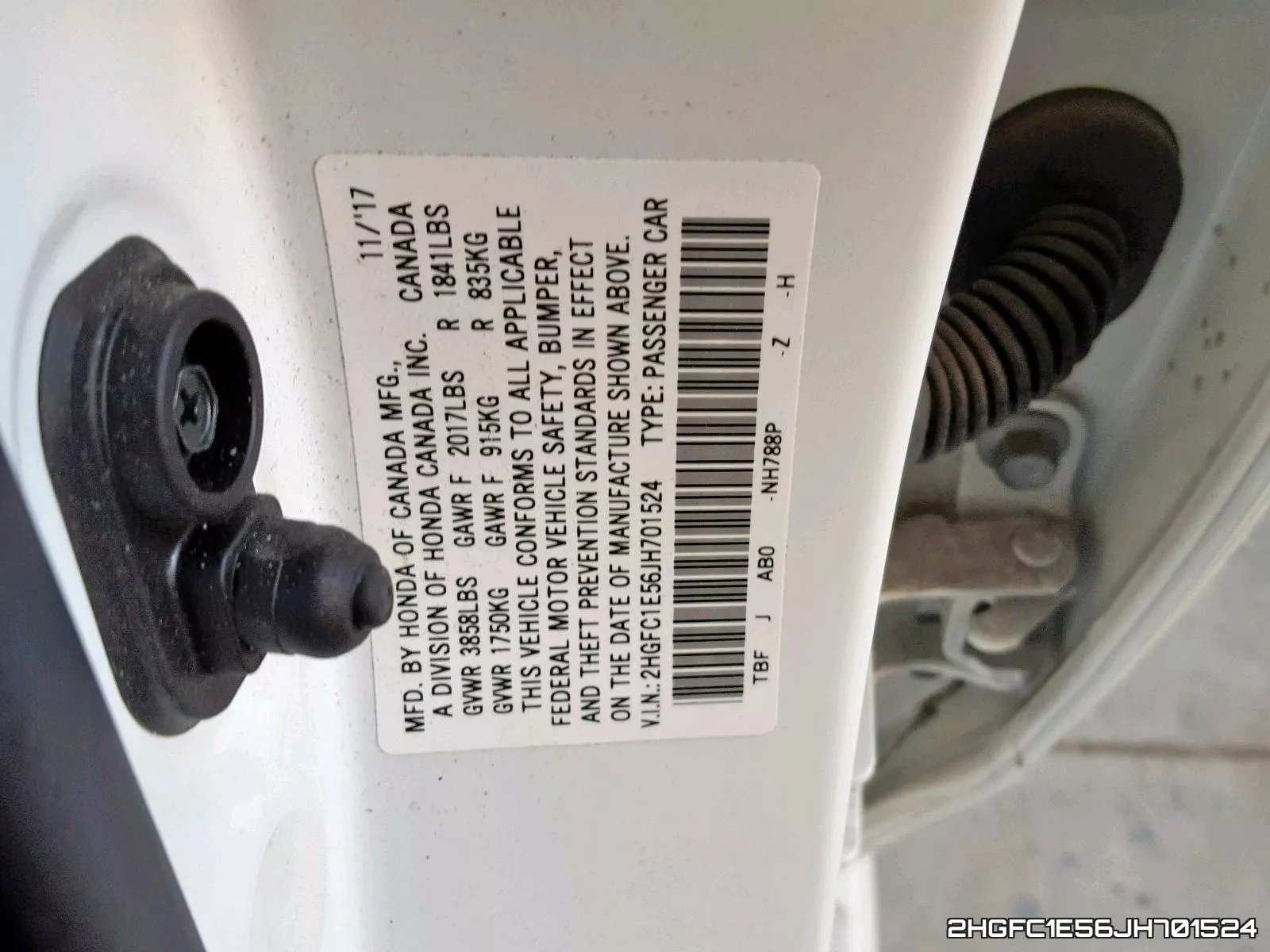 2HGFC1E56JH701524 фото 2