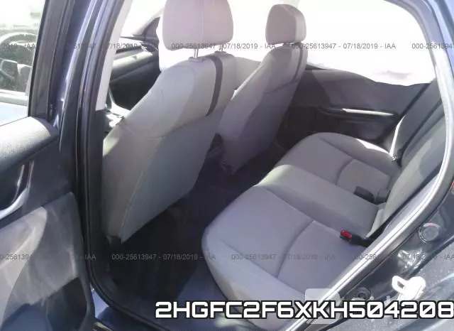 2HGFC2F6XKH504208 фото 9