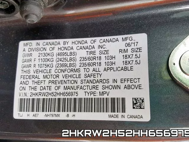 2HKRW2H52HH656975 фото 2