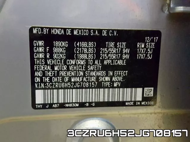 3CZRU6H52JG708157 фото 2