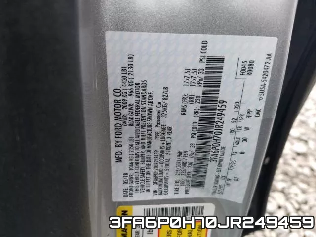 3FA6P0H70JR249459 фото 2