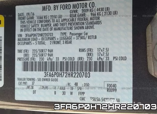 3FA6P0H72HR220703 фото 10