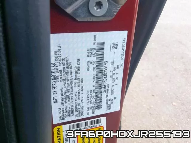 3FA6P0HDXJR255193 фото 2