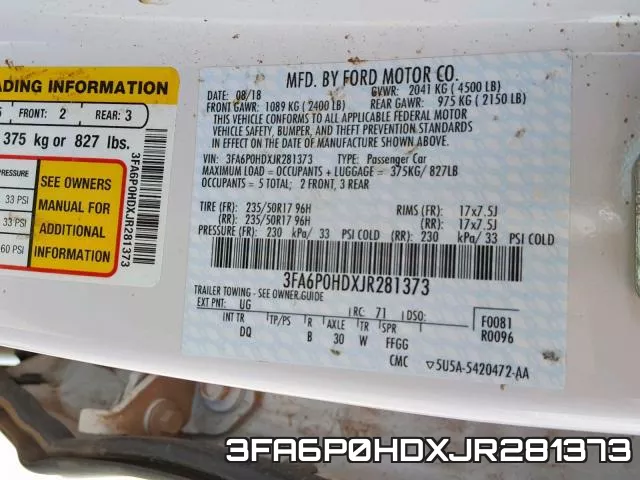 3FA6P0HDXJR281373 фото 2